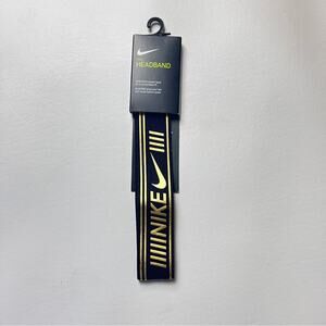 Nike Pro Women's Athletic Sporty Workout  Gym Metallic Headband Black and Gold